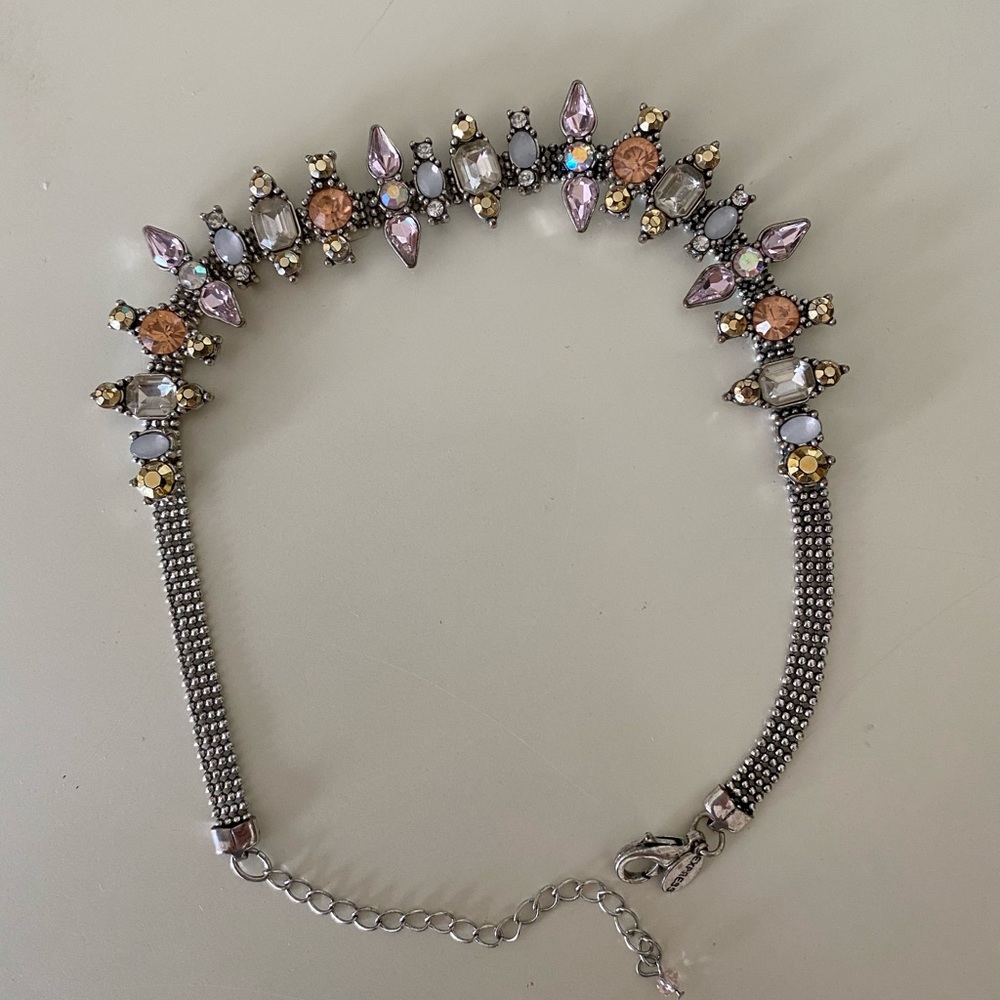 Multi colored Rhinestone choker - Picture 2 of 2